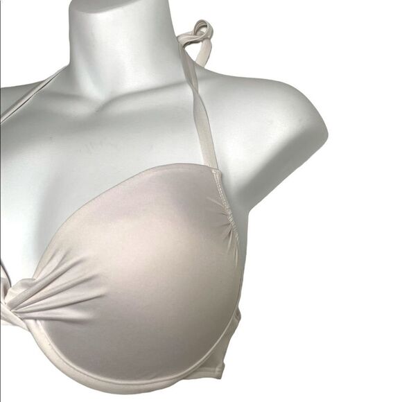 Mossimo White Ruched Bikini Top Size Large - Picture 4 of 13